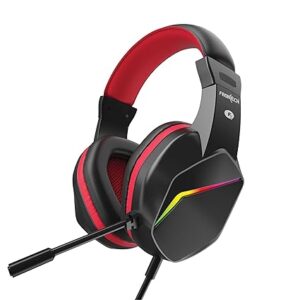 Frontech HF-3450 Multimedia Headphones with Mic 40mm Drivers, Rainbow Lighting Wired Gaming  (Black)
