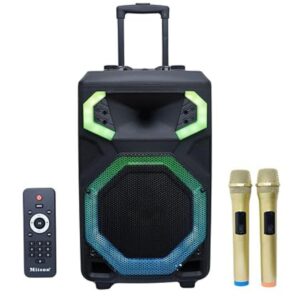 Mitsun 12" Bluetooth Trolley Speaker with Wireless mics,(MIT-PS-1201)